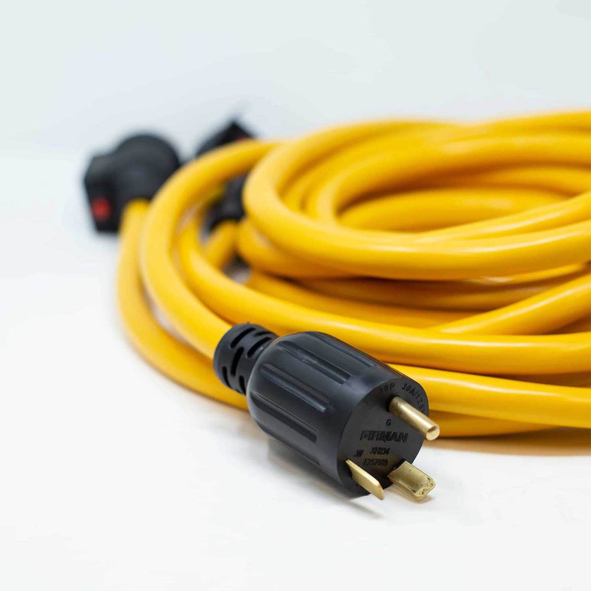 FIRMAN 1101 25 ft Tri-Power Cord 10 Gauge - TT-30P 30AMP TO 5-20RX3 - Yellow FIRMAN 1101 25 ft Tri-Power Cord 10 Gauge - TT-30P 30AMP TO 5-20RX3 - Yellow