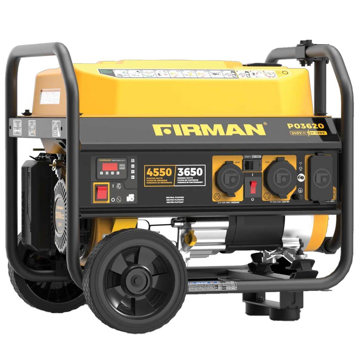 FIRMAN P03620 4550/3650 Watts Portable Gas Generator - Yellow/Black FIRMAN P03620 4550/3650 Watts Portable Gas Generator - Yellow/Black