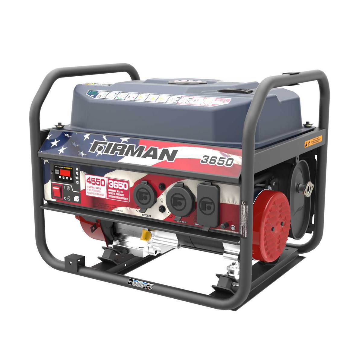 FIRMAN P03618 4550/3650 Watts Portable Gas Generator - Red / White / Blue FIRMAN P03618 4550/3650 Watts Portable Gas Generator - Red / White / Blue