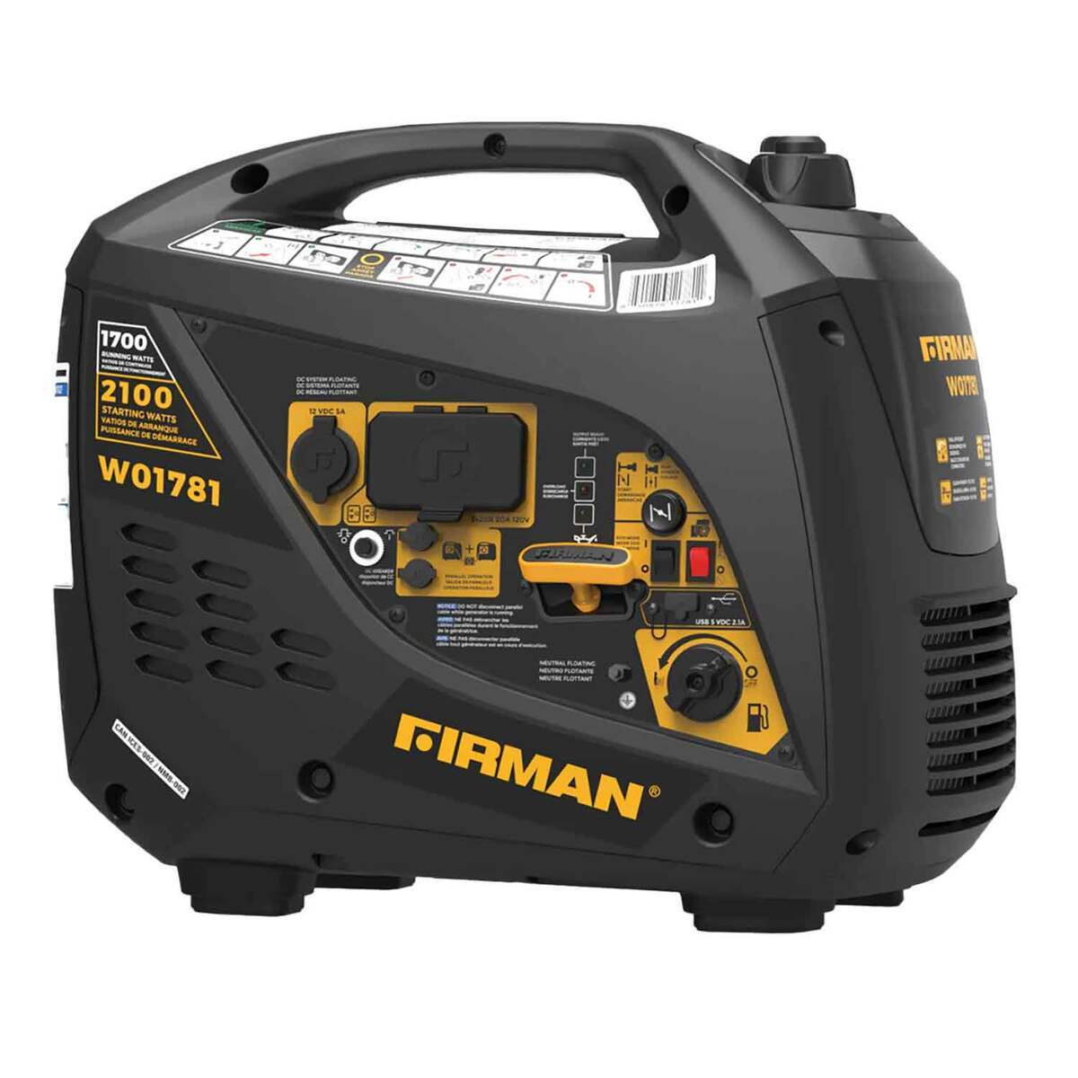 FIRMAN W01781 2100/1700 Watts Inverter Generator - Black/Yellow FIRMAN W01781 2100/1700 Watts Inverter Generator - Black/Yellow