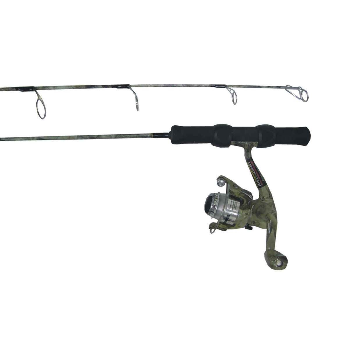 camo fishing pole Oystern Kid's Kit with Spinning Reel - 62 Piece Tackle Bag, 4lb Line - Including Beginner's Guide eBook - Toddler Fishing Pole Combo The reel has a 6 bearing system HT FHI-24MSC Fish Hunter Camo