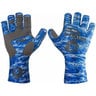 Fish Monkey Half Finger Guide Glove - Blue Water Camo - XL - Blue Water Camo XL