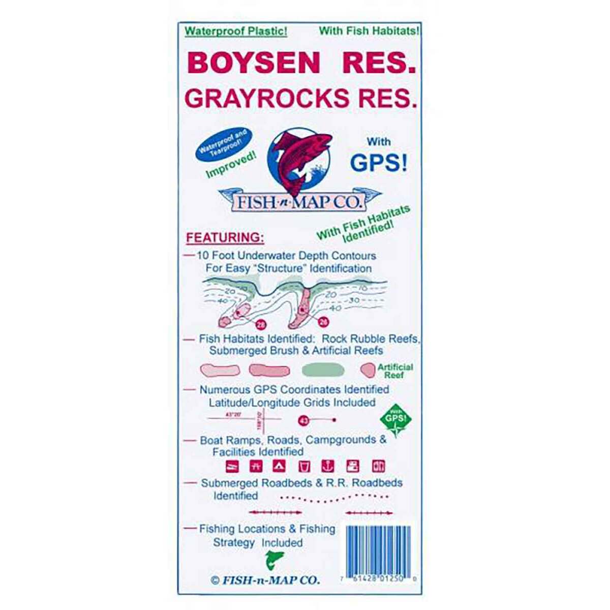 Fish N Map Boysen/Grayrocks Reservoir Map Fish N Map Boysen/Grayrocks Reservoir Map