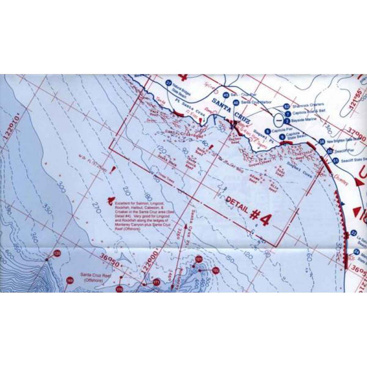 Fish N Map Golden Gate Offshore/Monterey Bay/Farallon Isls Map ...
