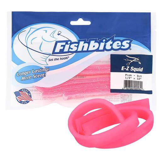 Fishbites EZ Baits – Orange/Shrimp 1/2in wide X 12in long – Soft Baits