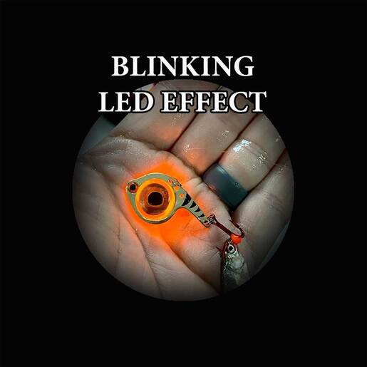 FishDaddy Dirty Bomb Minnow Gold Blade Bait – Blinking Red