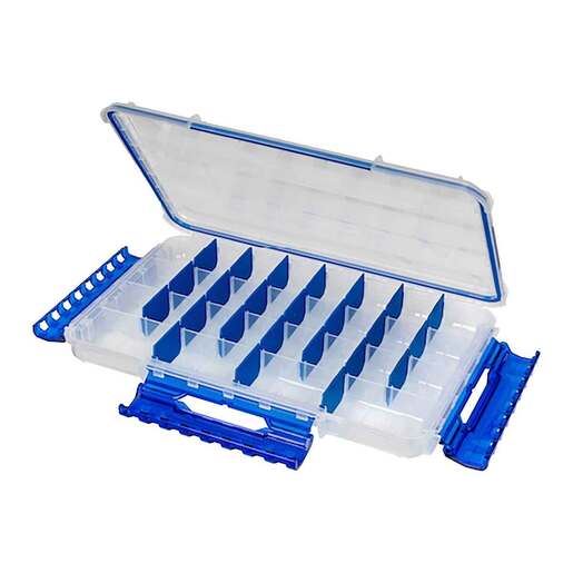 Flambeau Slim Ultimate Divided Tuff Tainer Hard Tackle Box – Blue/Clear