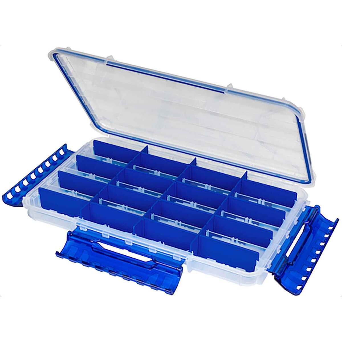 divided plastic tackle box Catch All Two-Tray Kit and the transparent lid can easily identify the internal items even when closed ZXDIN3 Medium Plastic Fishing Tackle