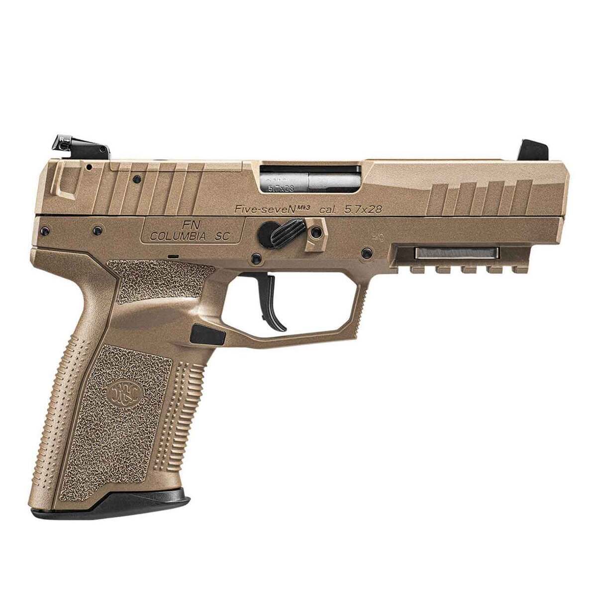 FN Five-Seven 5.7x28mm 4.8in Flat Dark Earth Pistol - 20+1 Rounds - Tan FN Five-Seven 5.7x28mm 4.8in Flat Dark Earth Pistol - 20+1 Rounds - Tan