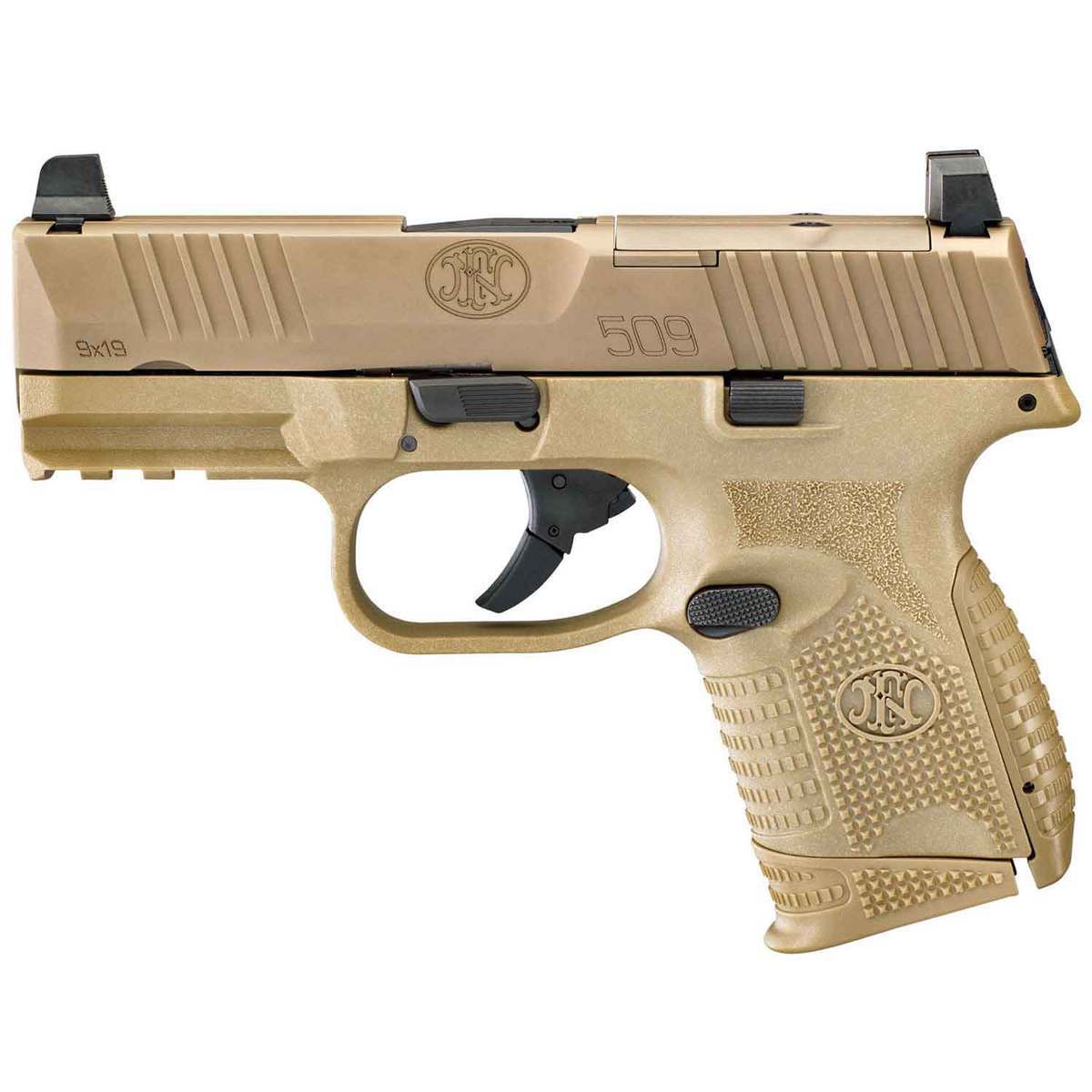 FN FN 509 Compact 9mm Luger 3.7in FDE/Black Pistol - 15+1 Rounds - Tan FN FN 509 Compact 9mm Luger 3.7in FDE/Black Pistol - 15+1 Rounds - Tan