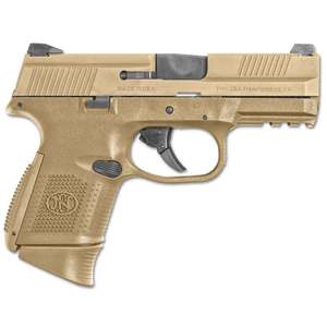 FN FNS-9 Compact 9mm Luger 3.6in Flat Dark Earth Pistol - 17+1 Rounds