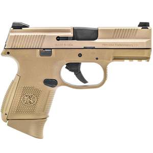 FN FNS-9 Compact With Fixed Sights 9mm Luger 3.6in FDE Pistol - 10+1 Rounds
