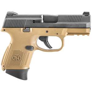 FN FNS-9C With Fixed Sights 9mm Luger 3.6in Black/FDE Pistol - 10+1 Rounds
