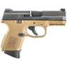 FN FNS-9C With Fixed Sights 9mm Luger 3.6in Black/FDE Pistol - 10+1 Rounds - Tan