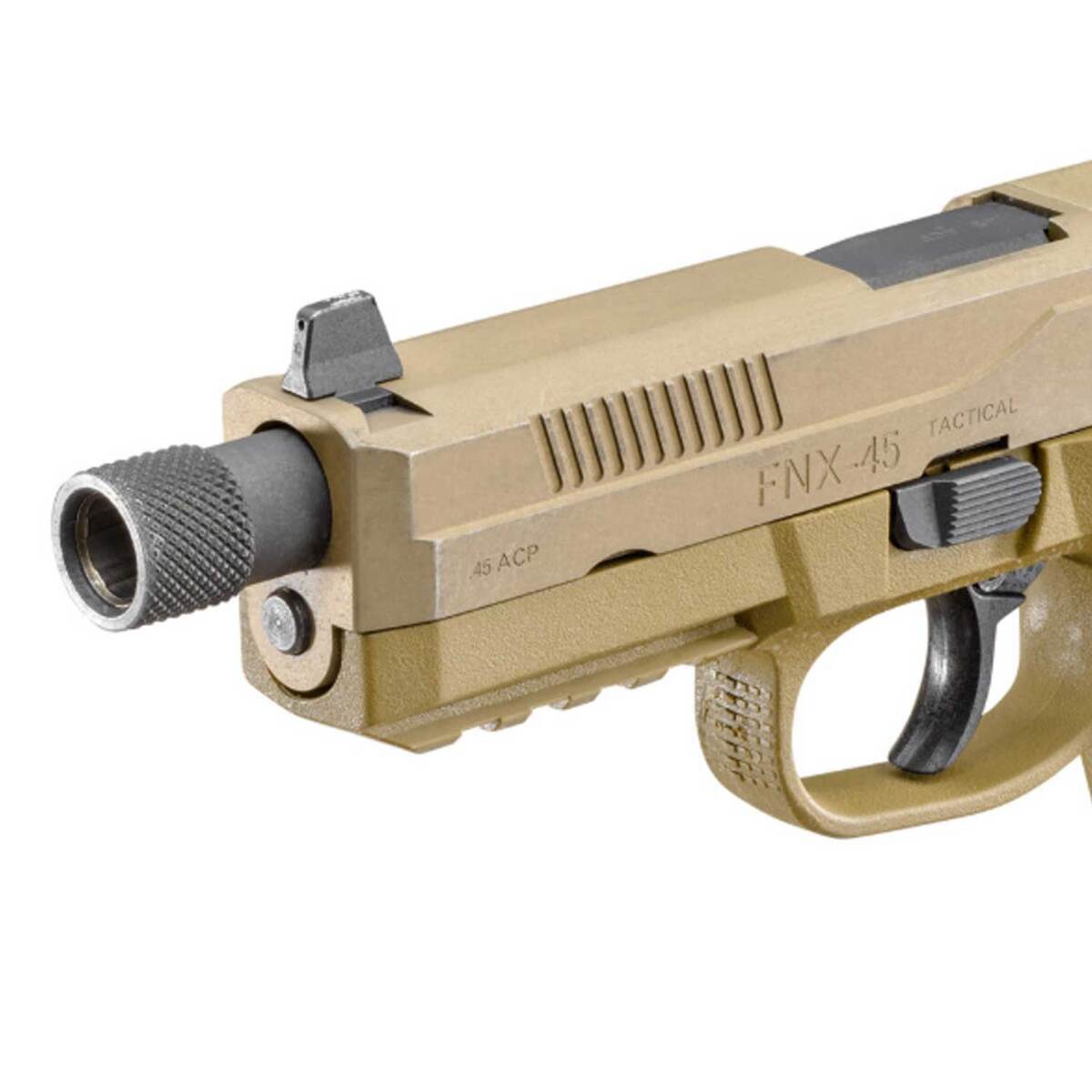 FN FNX-45 Tactical w/ Holosun 45 Auto (ACP) 5.3in FDE Pistol - 15+1 Rounds - Tan FN FNX-45 Tactical w/ Holosun 45 Auto (ACP) 5.3in FDE Pistol - 15+1 Rounds - Tan