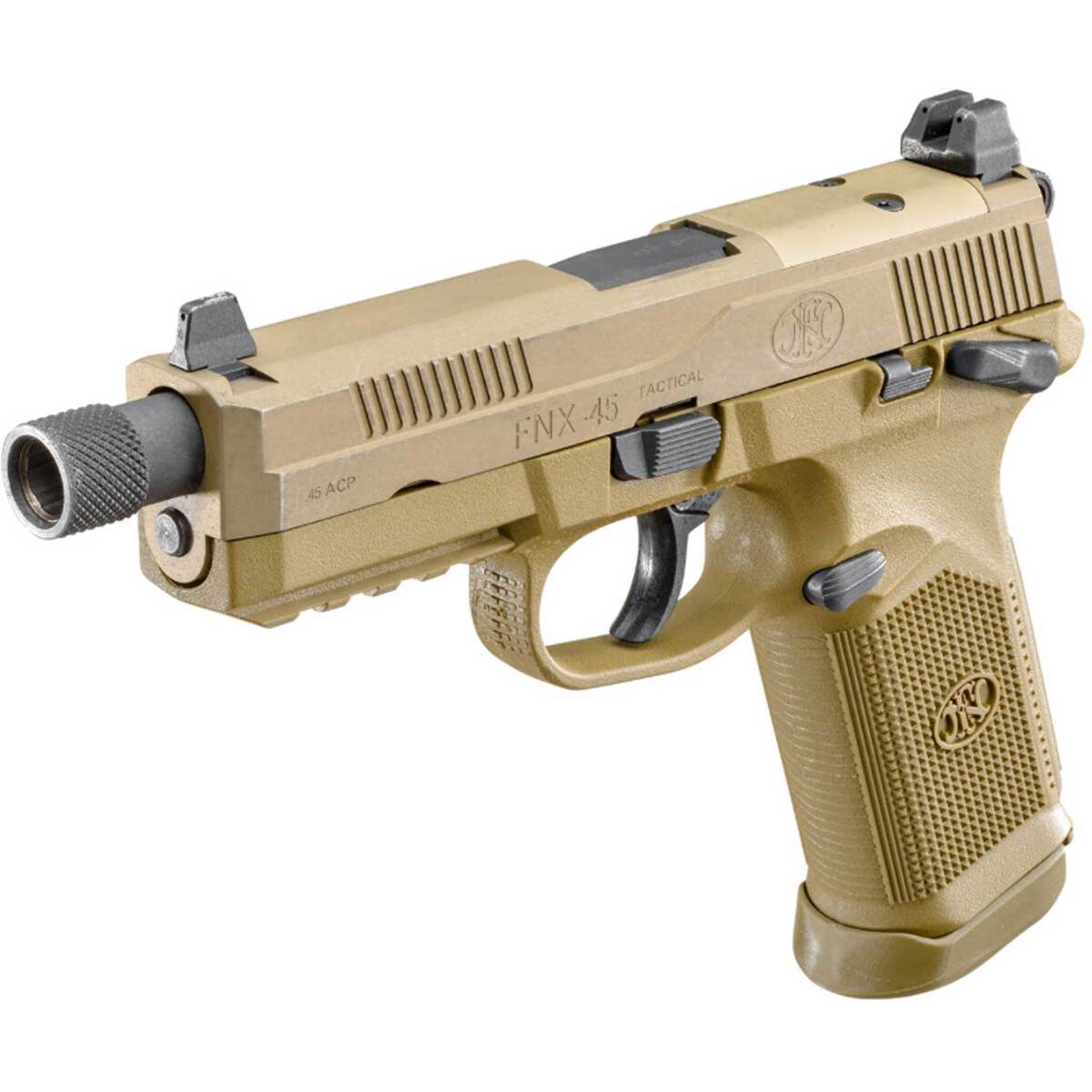 FN FNX-45 Tactical w/ Holosun 45 Auto (ACP) 5.3in FDE Pistol - 15+1 Rounds - Tan FN FNX-45 Tactical w/ Holosun 45 Auto (ACP) 5.3in FDE Pistol - 15+1 Rounds - Tan