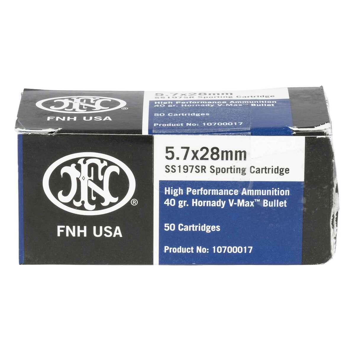 FN High Performance 5.7x28mm 40gr Hornady V-Max Handgun Ammo - 50 Rounds FN High Performance 5.7x28mm 40gr Hornady V-Max Handgun Ammo - 50 Rounds