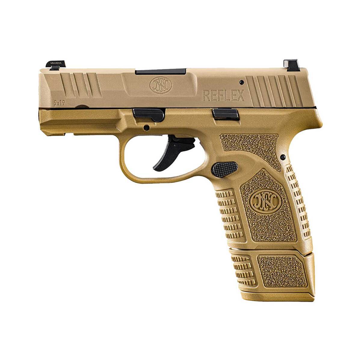 FN Reflex 9mm Luger 3.3in Flat Dark Earth Pistol - 15+1 Rounds - Tan FN Reflex 9mm Luger 3.3in Flat Dark Earth Pistol - 15+1 Rounds - Tan