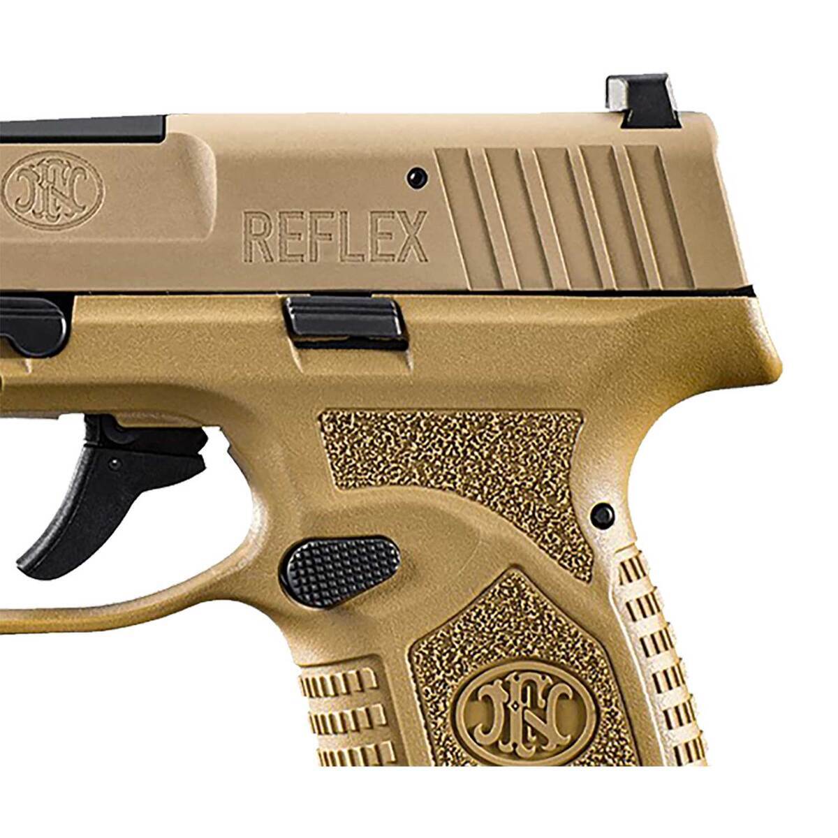 FN Reflex 9mm Luger 3.3in Flat Dark Earth Pistol - 15+1 Rounds - Tan FN Reflex 9mm Luger 3.3in Flat Dark Earth Pistol - 15+1 Rounds - Tan