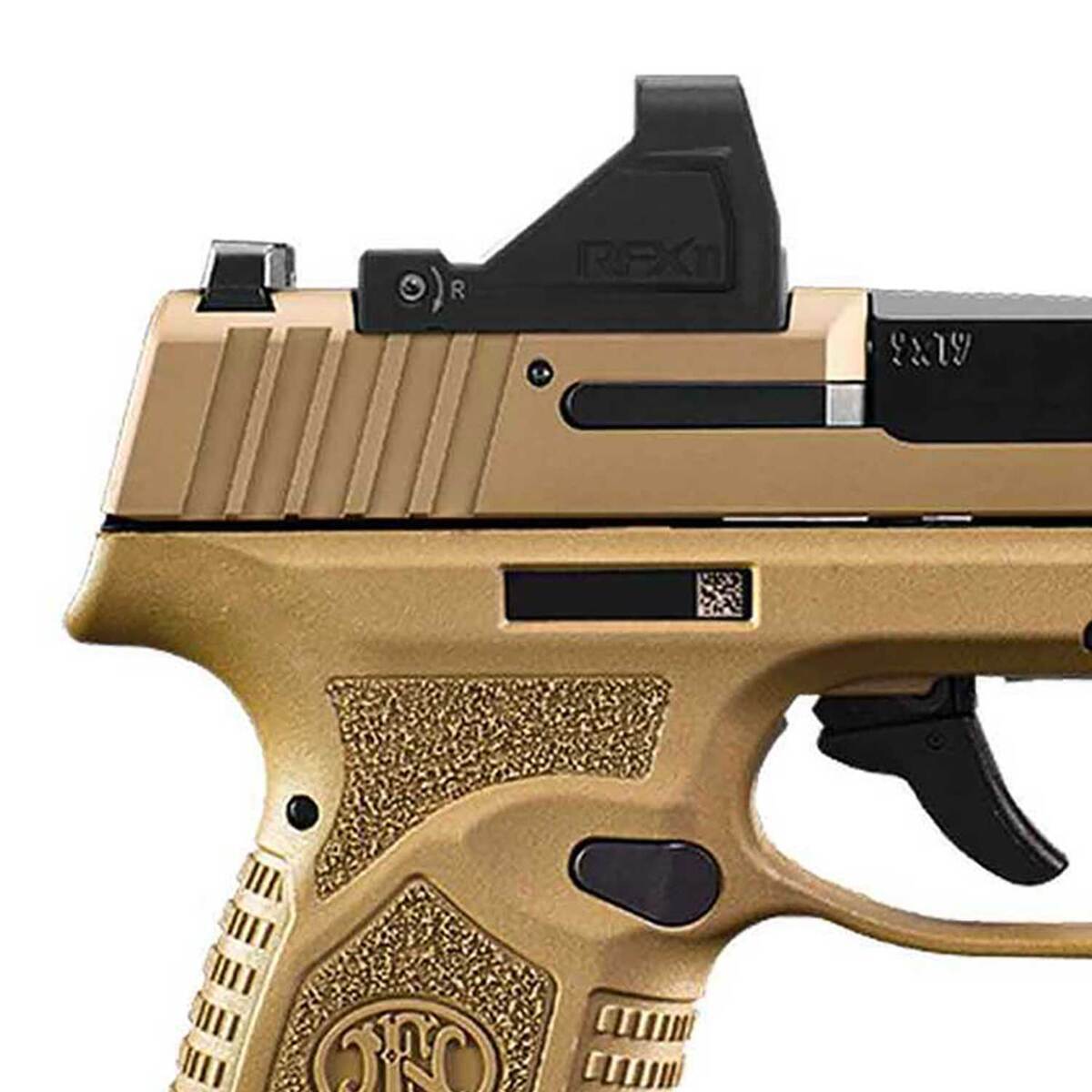 FN Reflex 9mm Luger 3.3in Flat Dark Earth Pistol w/ Viridian Green Dot - 15 Rounds - Tan FN Reflex 9mm Luger 3.3in Flat Dark Earth Pistol w/ Viridian Green Dot - 15 Rounds - Tan