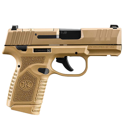 FN Reflex Micro-Compact 9mm Luger 3.3in Flat Dark Earth PVD Micro Compact Pistol - 15+1 Rounds - Tan Micro-Compact