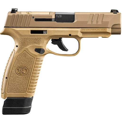 FN Reflex Xl Mrd 9mm Luger 3.8in Black/flat Dark Earth Pvd Pistol - 18+1 Rounds - Tan Subcompact