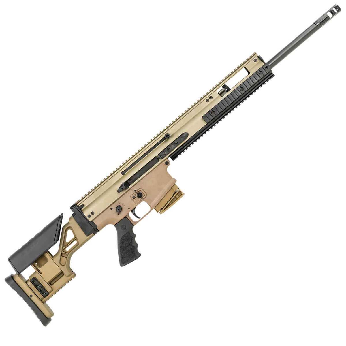 FN SCAR 6.5 Creedmoor 20in Flat Dark Earth Anodized Semi Automatic Modern Sporting Rifle - 10+1 Rounds - Tan FN SCAR 6.5 Creedmoor 20in Flat Dark Earth Anodized Semi Automatic Modern Sporting Rifle - 10+1 Rounds - Tan