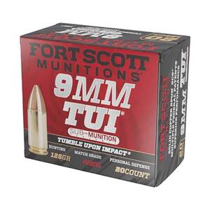 Fort Scott Munitions Sub-Munition TUI 9mm Luger 125gr SCS Centerfire Handgun Ammo - 20 Rounds