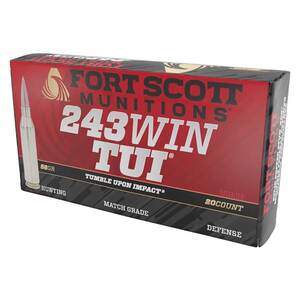 Fort Scott Munitions TUI 243 Winchester 58gr SCS Centerfire Rifle Ammo - 20 Rounds