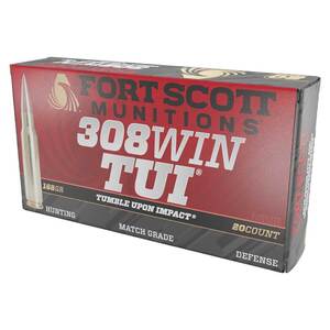 Fort Scott Munitions TUI 308 Winchester 168gr SCS Centerfire Rifle Ammo - 20 Rounds