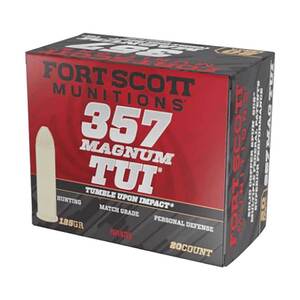 Fort Scott Munitions TUI 357 Magnum 125gr SCS Centerfire Handgun Ammo - 20 Rounds