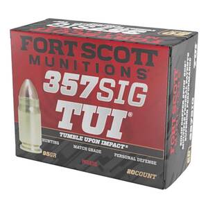 Fort Scott Munitions TUI 357 SIG 95gr SCS Centerfire Handgun Ammo - 20 Rounds Fort Scott Munitions TUI 357 SIG 95gr SCS Centerfire Handgun Ammo - 20 Rounds