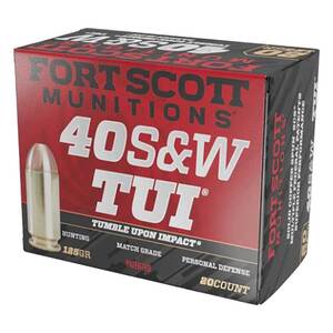 Fort Scott Munitions TUI 40 S&W 125gr SCS Centerfire Handgun Ammo - 20 Rounds