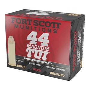 Fort Scott Munitions TUI 44 Magnum 200gr SCS Centerfire Handgun Ammo - 20 Rounds