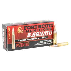 Fort Scott Munitions TUI 5.56mm NATO 62gr SCS Centerfire Rifle Ammo - 20 Rounds