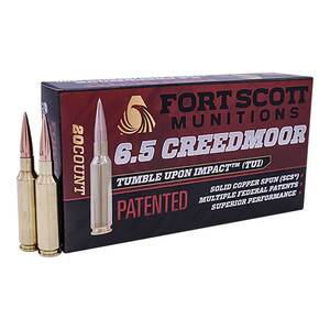 Fort Scott Munitions TUI 6.5 Creedmoor 123gr SCS Centerfire Rifle Ammo - 20 Rounds