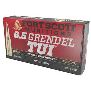 Fort Scott Munitions TUI 6.5 Grendel 123gr SCS Centerfire Rifle Ammo - 20 Rounds