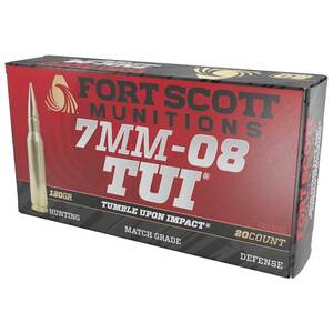 Fort Scott Munitions TUI 7mm-08 Remington 120gr SCS Centerfire Rifle Ammo - 20 Rounds