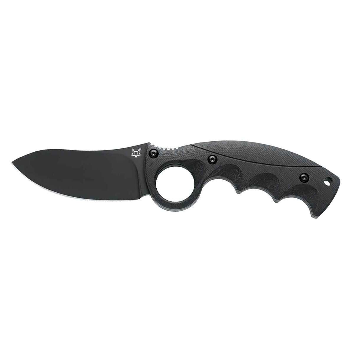 Fox Alaskan Hunter 3.54 inch Fixed Blade Knife - Black Fox Alaskan Hunter 3.54 inch Fixed Blade Knife - Black