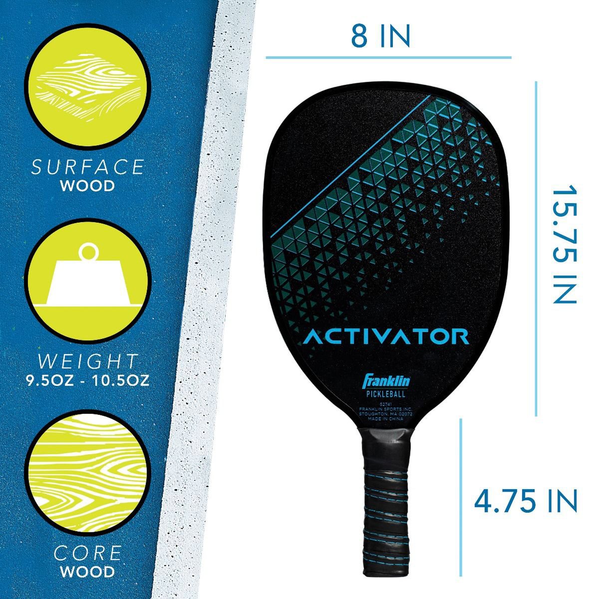 Franklin Sports Activator Pickleball Set - 2 Player - Black Franklin Sports Activator Pickleball Set - 2 Player - Black