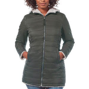 Free Country Women's Chalet Reversible Long Winter Jacket - Olive - XXL
