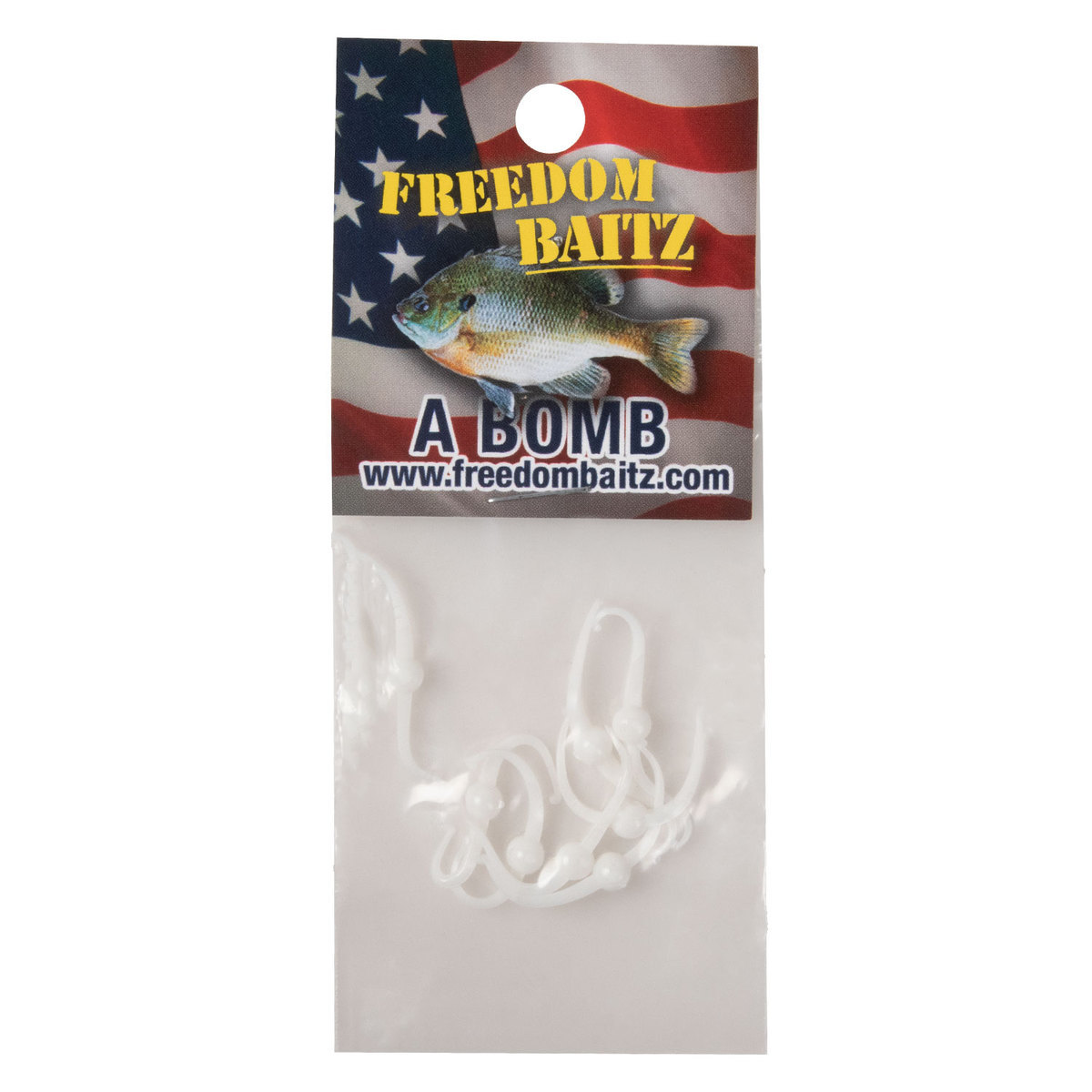 Freedom Baitz A-Bomb Ice Fishing Grub - White, 1-1/2in - White Freedom Baitz A-Bomb Ice Fishing Grub - White, 1-1/2in - White