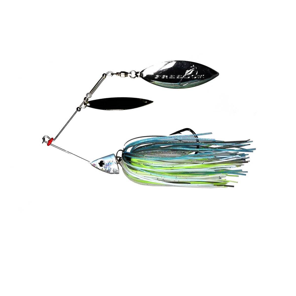 Freedom Tackle Swing Hook Spinnerbait 30ml Double Willow Leaf Spinnerbait, Blue Shad