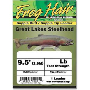 FrogHair Great Lake Steelhead Leader - 2X, Clear, 9.5ft