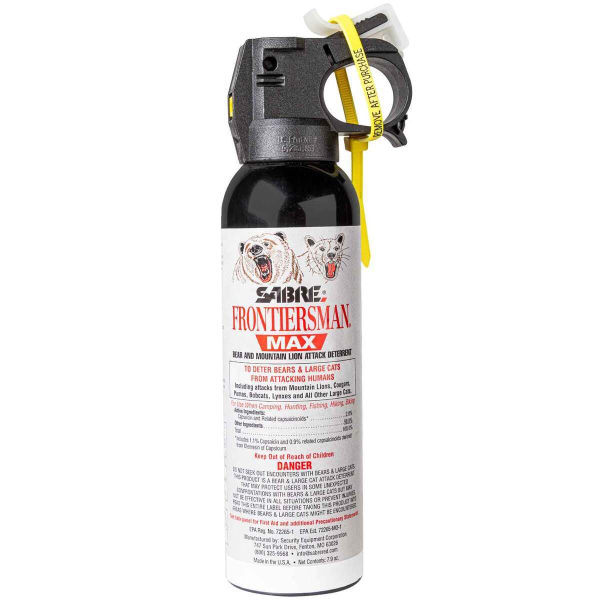 SABRE Frontiersman Max Bear and Big Cat Spray - 7.9oz - White 7.9oz SABRE Frontiersman Max Bear and Big Cat Spray - 7.9oz - White 7.9oz