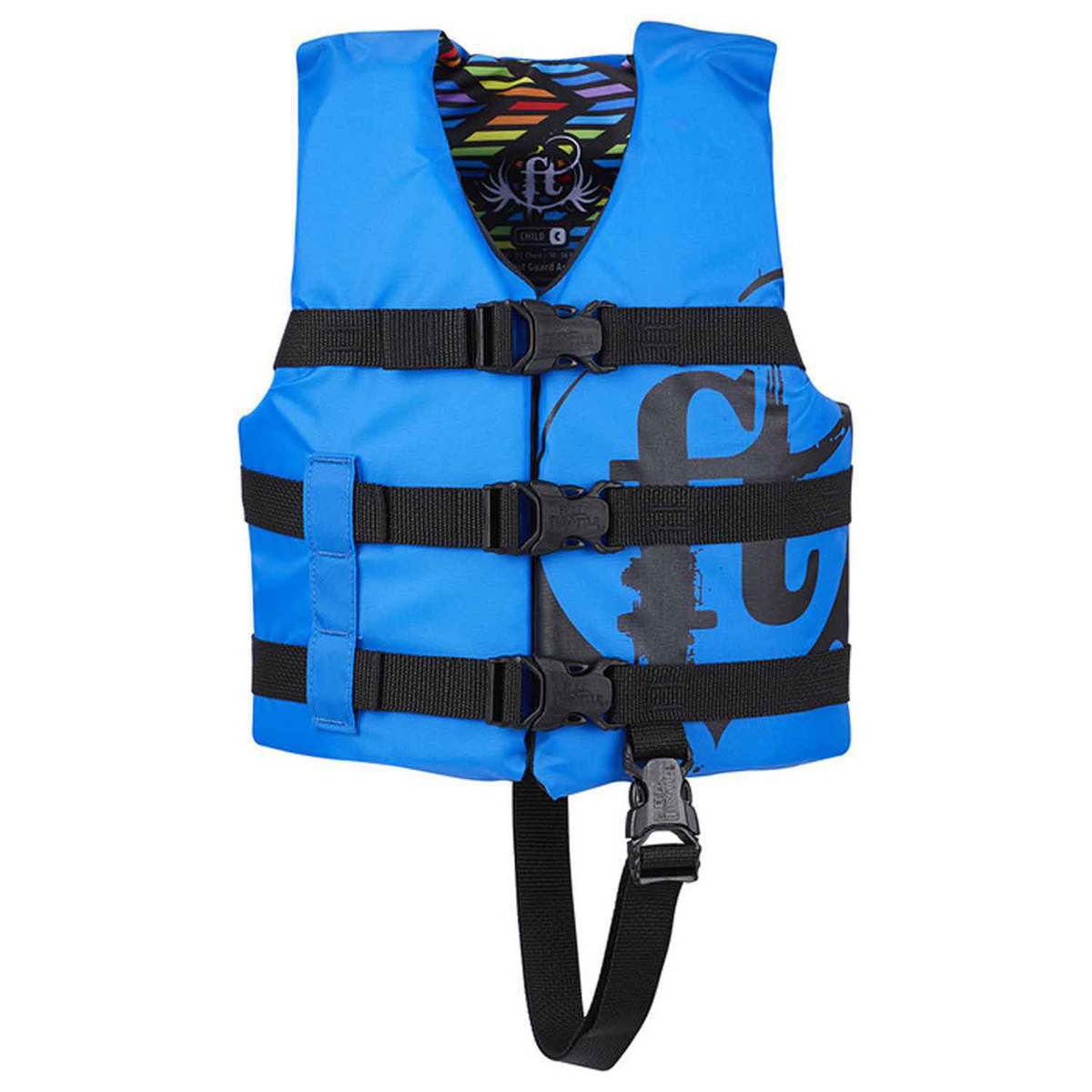 Full Throttle Children's Nylon Water Sports Vest - Black/Blue - Blue/Black Full Throttle Children's Nylon Water Sports Vest - Black/Blue - Blue/Black
