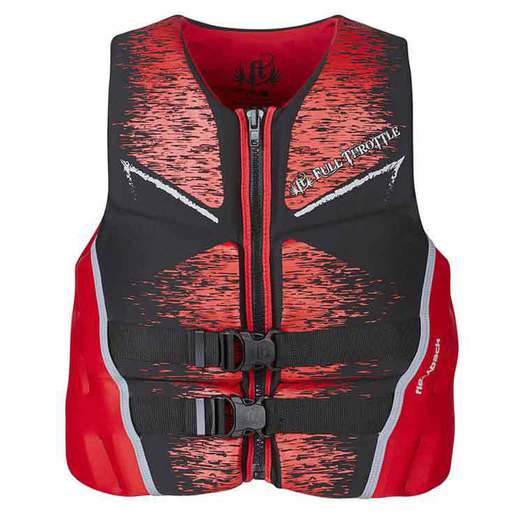 Full Throttle Men's Rapid-Dry Flex-Back Life Jacket - Red/Black S