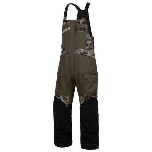 FXR Excursion Men’s Ice Fishing Bibs – Black Drift Camo XXL