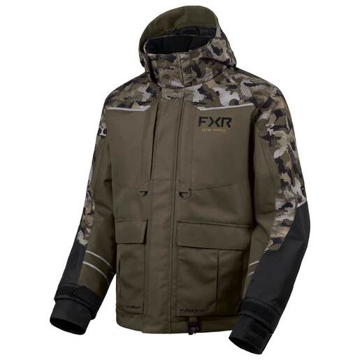 FXR Excursion Men’s Ice Fishing Jacket – Black Drift Camo M