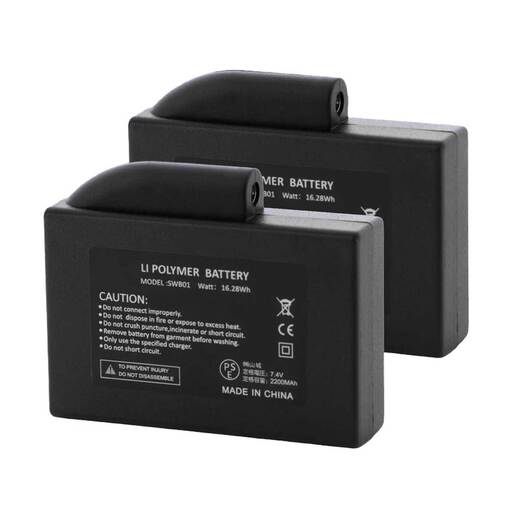 FXR Replacement Batteries Heated Gloves - 2pk - Black 02